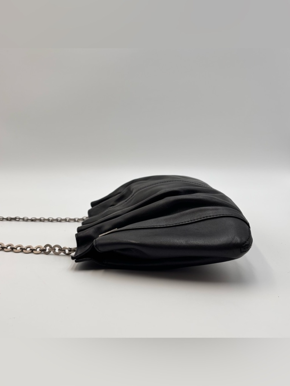 Salvatore Ferragamo Black Leather Chain Shoulder Bag - Picture 6 of 11